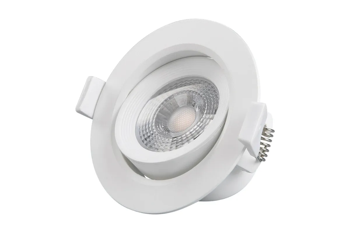 spot de LED olho de boi branco direcionável com suporte de mola para embutir